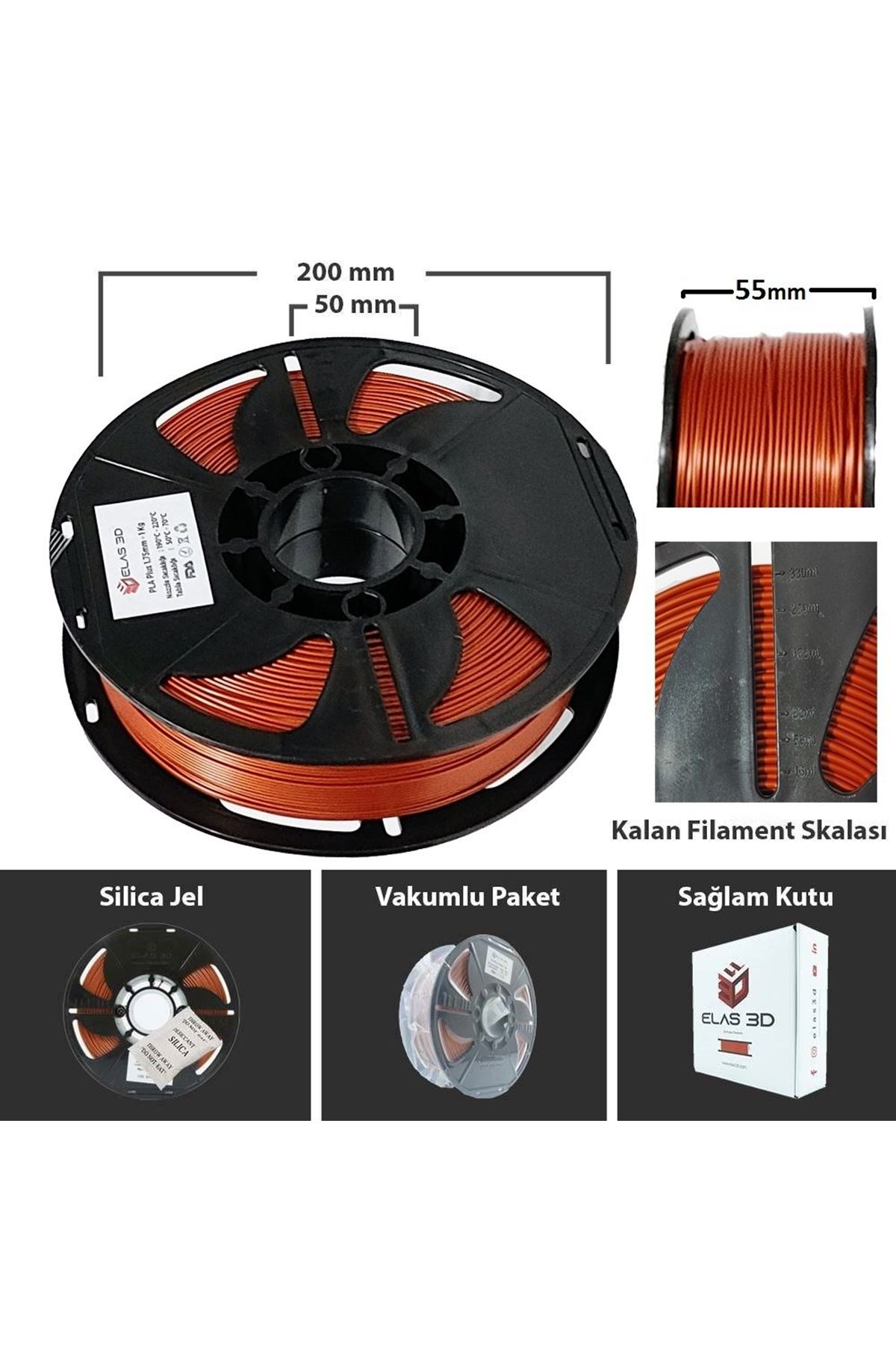 Elas%201.75mm%20Bakır%20PLA%20Plus%20Filament