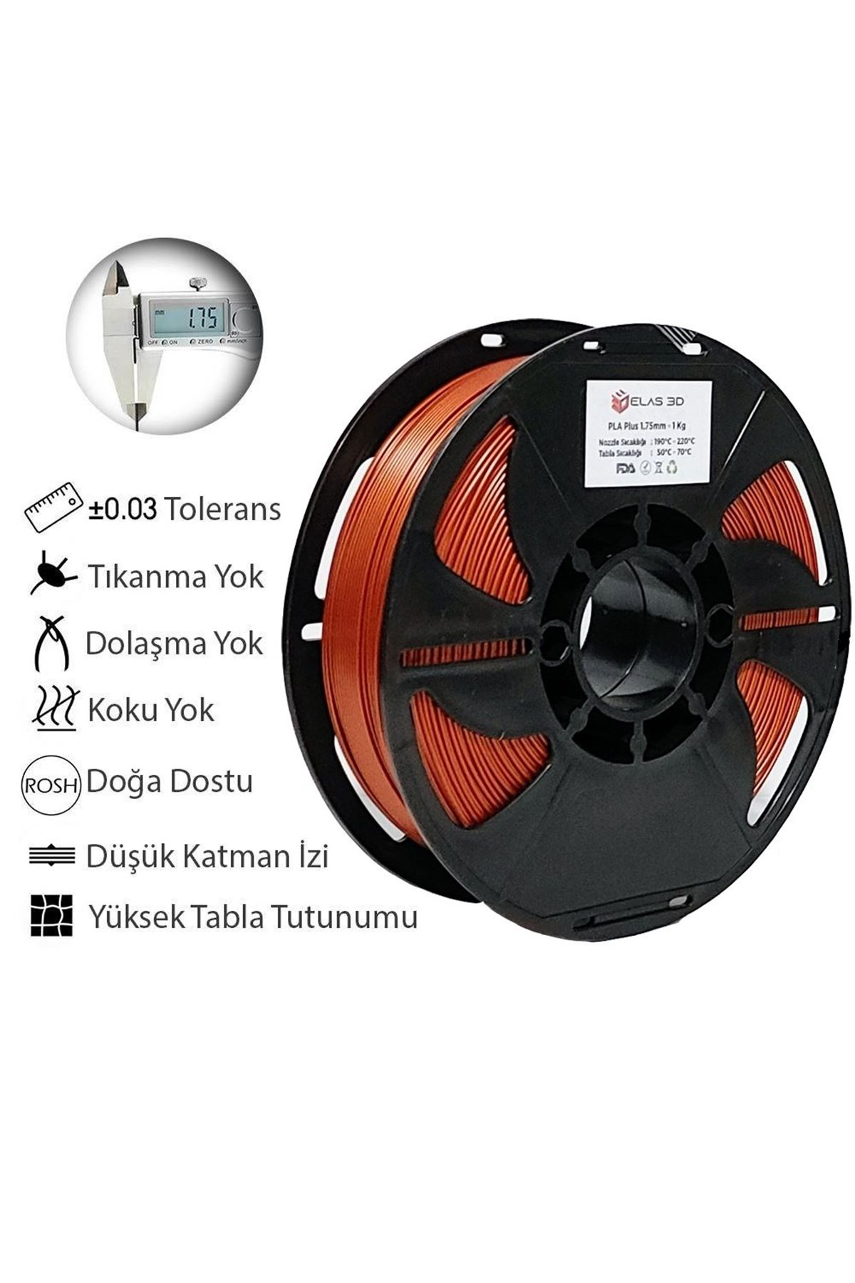 Elas%201.75mm%20Bakır%20PLA%20Plus%20Filament