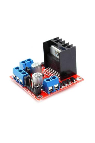 Arduino L298N Voltaj Regulatörlü Çift Motor Sürücü Kartı(Kırmızı PCB)